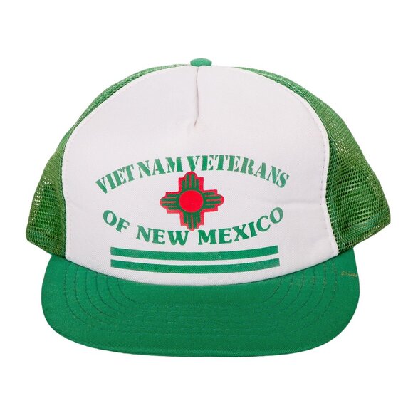 Unbranded Other - Vietnam Veterans of New Mexico VTG Hat Trucker Mesh Snapback Green White Taiwan